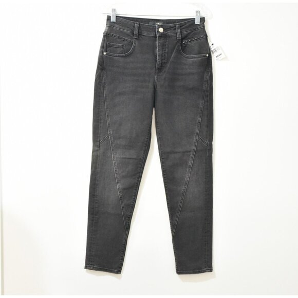 Mavi Womens Black Cotton Denim Ankle Jeans Dark Wash Zip Mid Rise Pockets 28 NWT - Picture 1 of 5